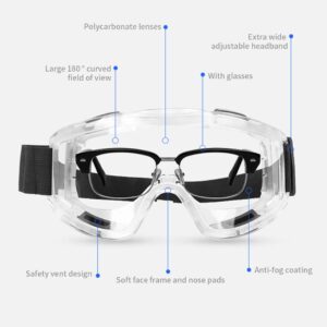 2X Clear Protective Eye Glasses Safety Windproof Lab Goggles Eyewear, Sports & Outdoors, Water Sports, Swimming, Goggles, ,  - AU DEPOT 2