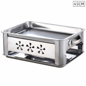 45cm Portable Stainless Steel Outdoor Chafing Dish BBQ Fish Stove Grill Plate ChafingDishFish45cm AU DEPOT - AU DEPOT