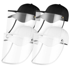 4X Outdoor Protection Hat Anti Fog Pollution Dust Protective Cap Full Face HD Shield Cover Adult BlackWhite HatAdultBLK WHTX2 AU DEPOT - AU DEPOT