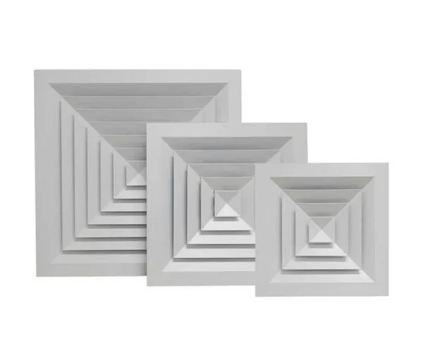 ALUM 4 WAY DIFF 595X595-450MM - ALD595 - Lay-In 4 Way Aluminium Diffusers - Commercial Grilles - Grilles & Diffusers - Components