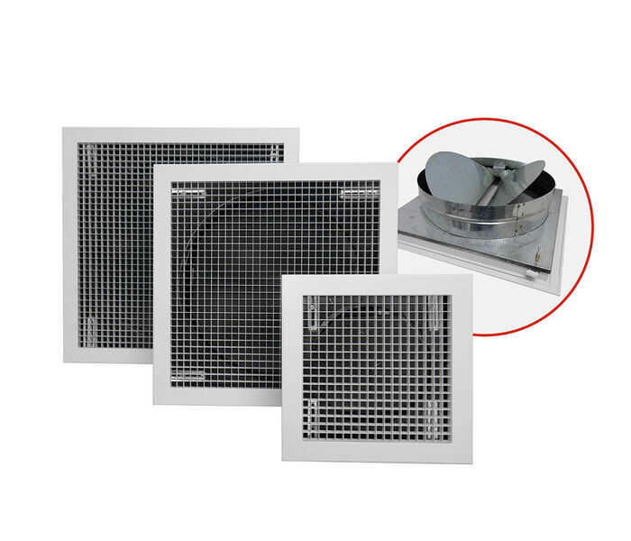 EGGCRATE+ADAPT 600X600-450 - ECA6045 - Non Filtered With Adaptor - Metal Eggcrates / Returns - Grilles & Diffusers - Components
