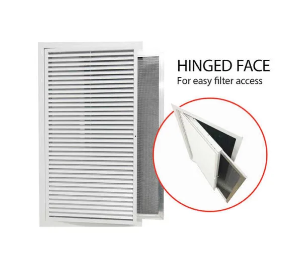 HALF CHEVRON R/A FILTERED HINGED 900X500 - SD9050 - Filtered Half Chevron - Metal Eggcrates / Returns - Grilles & Diffusers - Components