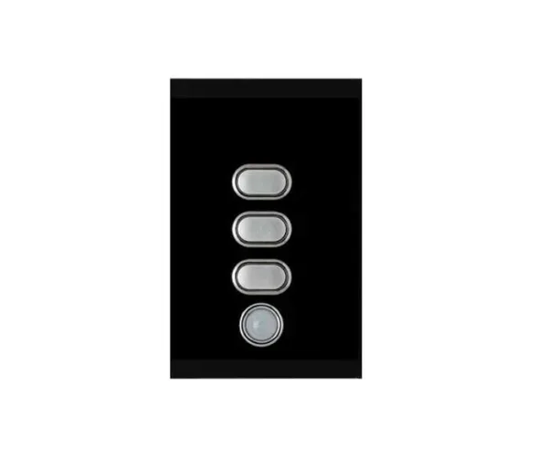 IZONE WIRELESS LIGHT SWITCH 3 BUTTON BLACK - CRFL3B - Lighting Components - iZone - Zone Management - Components