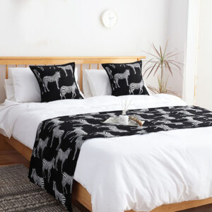 SOGA 1.5m Bed Light Luxury Black Zebra Vintage Bed Scarf Runner Bedding Tail Pad Flag For Home Hotel Set of 3, Home, Bed Linen, Throws And Blankets, Blankets, ,  - AU DEPOT 2