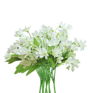 SOGA 10 Bunch Artificial Silk Lilium nanum 6 Heads Flower Fake Bridal Bouquet Table Decor White, Home & Living, Home Decor, Artificial Plants, , ,  - AU DEPOT 1