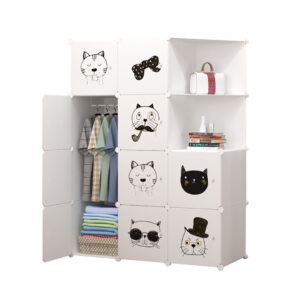 SOGA 10 Cubes White Portable Wardrobe Divide Grid Modular Storage Organiser Foldable Closet with Doors Wrobe3520 AU DEPOT - AU DEPOT