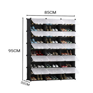 SOGA 10 Tier 3 Column Shoe Rack Organizer Sneaker Footwear Storage Stackable Stand Cabinet Portable Wardrobe with Cover, Furniture, Storage & Shelving, Shoe Storage, , ,  - AU DEPOT 2