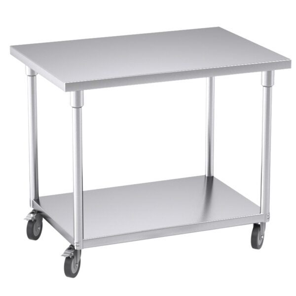 SOGA 100cm Commercial Catering Kitchen Stainless Steel Prep Work Bench Table with Wheels, furniture, kitchen & dining room furniture, buffets, sideboards & kitchen islands, , ,  - AU DEPOT 1