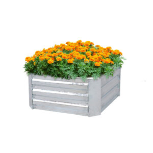 SOGA 100cm Square Galvanised Raised Garden Bed Vegetable Herb Flower Outdoor Planter Box MetalBSil517 AU DEPOT - AU DEPOT