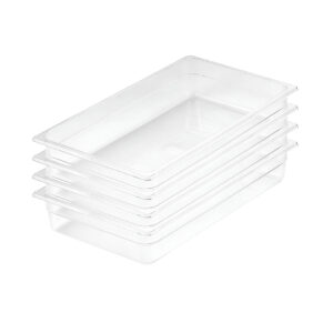 SOGA 100mm Clear Gastronorm GN Pan 11 Food Tray Storage Bundle of 4 Baking Trays VICPans1402X4 AU DEPOT Baking Trays - AU DEPOT