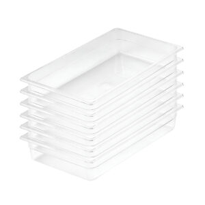 SOGA 100mm Clear Gastronorm GN Pan 11 Food Tray Storage Bundle of 6 Baking Trays VICPans1402X6 AU DEPOT Baking Trays - AU DEPOT