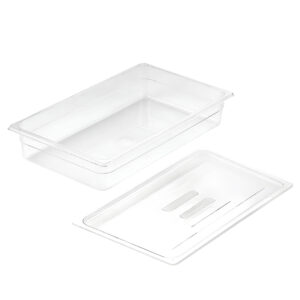 SOGA 100mm Clear Gastronorm GN Pan 11 Food Tray Storage with Lid Baking Trays VICPans1402wLidX1 AU DEPOT Baking Trays - AU DEPOT