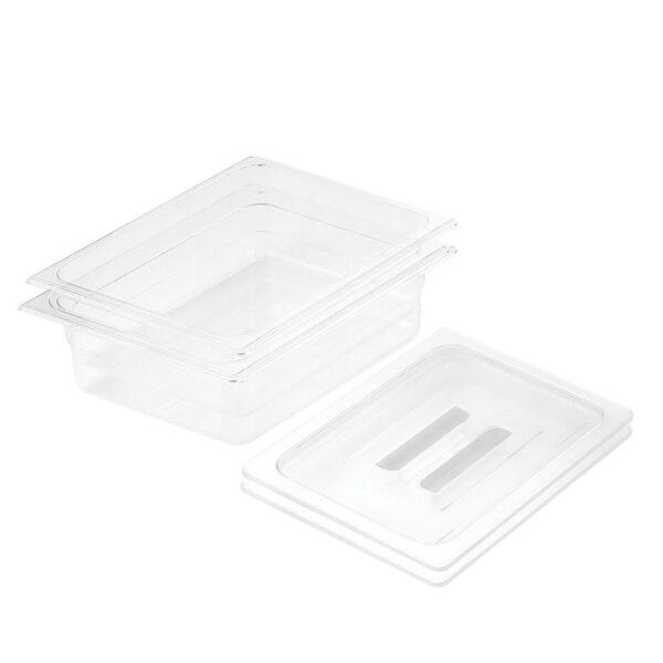 SOGA 100mm Clear Gastronorm GN Pan 1/2 Food Tray Storage Bundle of 2 with Lid, Home & Living, Kitchen & Dining, Bakeware, Baking Trays, ,  - AU DEPOT 1