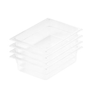 SOGA 100mm Clear Gastronorm GN Pan 12 Food Tray Storage Bundle of 4 Baking Trays VICPans1416X4 AU DEPOT Baking Trays - AU DEPOT