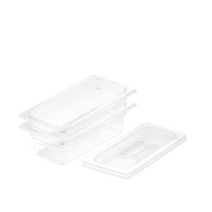 SOGA 100mm Clear Gastronorm GN Pan 1/3 Food Tray Storage Bundle of 2 with Lid, Home & Living, Kitchen & Dining, Bakeware, Baking Trays, ,  - AU DEPOT 1