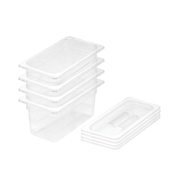 SOGA 100mm Clear Gastronorm GN Pan 1/3 Food Tray Storage Bundle of 4 with Lid, Home & Living, Kitchen & Dining, Bakeware, Baking Trays, ,  - AU DEPOT 1