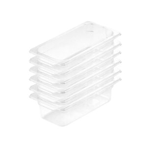 SOGA 100mm Clear Gastronorm GN Pan 13 Food Tray Storage Bundle of 6 Baking Trays VICPans1422X6 AU DEPOT Baking Trays - AU DEPOT