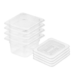 SOGA 100mm Clear Gastronorm GN Pan 16 Food Tray Storage Bundle of 4 with Lid VICPans1436wLidX4 AU DEPOT - AU DEPOT