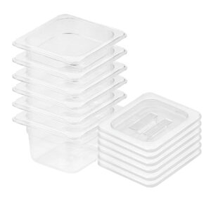 SOGA 100mm Clear Gastronorm GN Pan 16 Food Tray Storage Bundle of 6 with Lid Baking Trays VICPans1436wLidX6 AU DEPOT Baking Trays - AU DEPOT