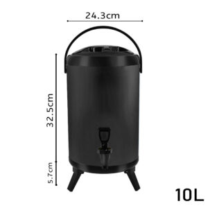 SOGA 10L Stainless Steel Insulated Milk Tea Barrel Hot and Cold Beverage Dispenser Container with Faucet Black, Home & Living, Kitchen & Dining, Barware, Spirit Dispensers, ,  - AU DEPOT 2