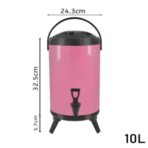 SOGA 10L Stainless Steel Insulated Milk Tea Barrel Hot and Cold Beverage Dispenser Container with Faucet Pink, Home & Living, Kitchen & Dining, Barware, Spirit Dispensers, ,  - AU DEPOT 2