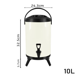 SOGA 10L Stainless Steel Insulated Milk Tea Barrel Hot and Cold Beverage Dispenser Container with Faucet White, Home & Living, Kitchen & Dining, Barware, Spirit Dispensers, ,  - AU DEPOT 2