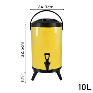 SOGA 10L Stainless Steel Insulated Milk Tea Barrel Hot and Cold Beverage Dispenser Container with Faucet Yellow, Home & Living, Kitchen & Dining, Barware, Spirit Dispensers, ,  - AU DEPOT 2