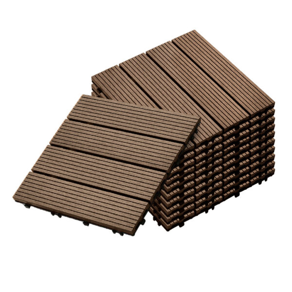 SOGA 11 pcs Dark Chocolate DIY Wooden Composite Decking Tiles Garden Outdoor Backyard Flooring Home Decor, Garden, Tools & Hardware, Gardening & Lawn Care, Artificial Grass, , ,  - AU DEPOT 1