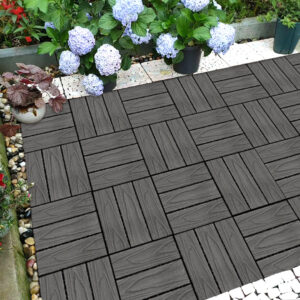 SOGA 11 pcs Dark Grey DIY Wooden Composite Decking Tiles Garden Outdoor Backyard Flooring Home Decor, Garden, Tools & Hardware, Gardening & Lawn Care, Artificial Grass, , ,  - AU DEPOT 2