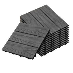 SOGA 11 pcs Dark Grey DIY Wooden Composite Decking Tiles Garden Outdoor Backyard Flooring Home Decor Deck5031 AU DEPOT - AU DEPOT