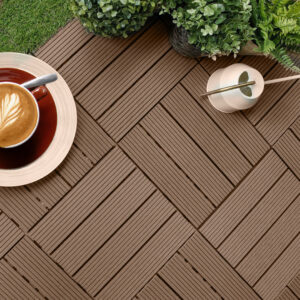 SOGA 11 pcs Light Chocolate DIY Wooden Composite Decking Tiles Garden Outdoor Backyard Flooring Home Decor, Garden, Tools & Hardware, Gardening & Lawn Care, Artificial Grass, , ,  - AU DEPOT 2