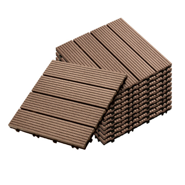 SOGA 11 pcs Light Chocolate DIY Wooden Composite Decking Tiles Garden Outdoor Backyard Flooring Home Decor, Garden, Tools & Hardware, Gardening & Lawn Care, Artificial Grass, , ,  - AU DEPOT 1