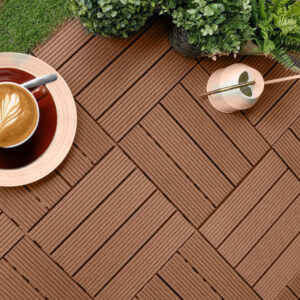 SOGA 11 pcs Red Brown DIY Wooden Composite Decking Tiles Garden Outdoor Backyard Flooring Home Decor, Garden, Tools & Hardware, Gardening & Lawn Care, Artificial Grass, , ,  - AU DEPOT 2