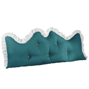 SOGA 120cm Blue Green Princess Bed Pillow Headboard Backrest Bedside Tatami Sofa Cushion with Ruffle Lace Home Decor PillowSlk120Blue AU DEPOT - AU DEPOT