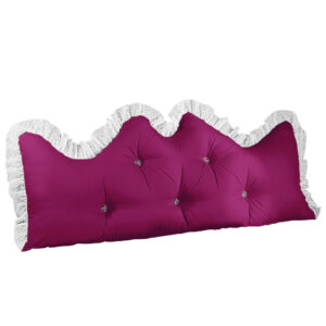 SOGA 120cm Burgundy Princess Bed Pillow Headboard Backrest Bedside Tatami Sofa Cushion with Ruffle Lace Home Decor PillowSlk120Burgundy AU DEPOT - AU DEPOT