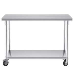 SOGA 120cm Commercial Catering Kitchen Stainless Steel Prep Work Bench Table with Wheels, furniture, kitchen & dining room furniture, buffets, sideboards & kitchen islands, , ,  - AU DEPOT 2