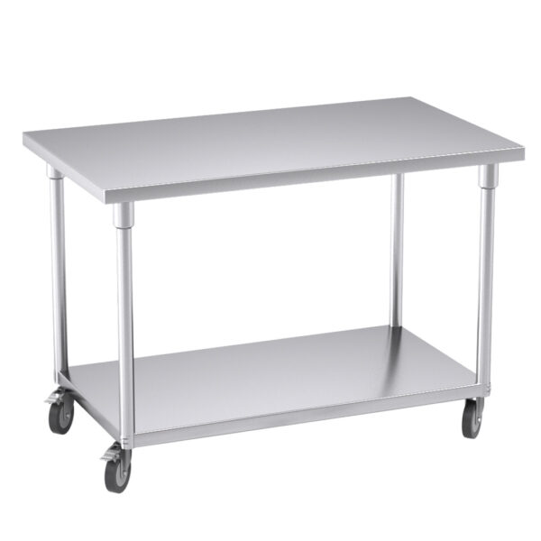 SOGA 120cm Commercial Catering Kitchen Stainless Steel Prep Work Bench Table with Wheels, furniture, kitchen & dining room furniture, buffets, sideboards & kitchen islands, , ,  - AU DEPOT 1