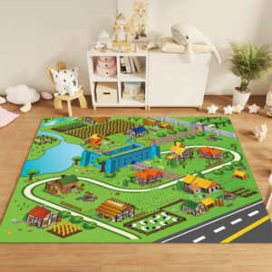 SOGA 120cm Kids Rug Street Map Play Mat, Educational Baby Theme Park Area Rugs, Home & Living, Home Decor, Rugs, Shaggy Rugs, ,  - AU DEPOT 2