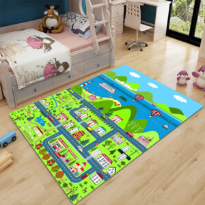 SOGA 120cm Kids Rug Street Map Play Mat, Educational Baby Theme Park Area Rugs, Home & Living, Home Decor, Rugs, Shaggy Rugs, ,  - AU DEPOT 2