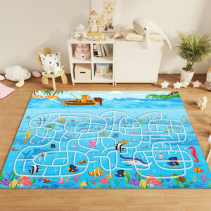 SOGA 120cm Kids Rug Street Map Play Mat, Educational Baby Theme Park Area Rugs, Home & Living, Home Decor, Rugs, Shaggy Rugs, ,  - AU DEPOT 2