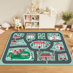 SOGA 120cm Kids Rug Street Map Play Mat, Educational Baby Theme Park Area Rugs, Home & Living, Home Decor, Rugs, Shaggy Rugs, ,  - AU DEPOT 2