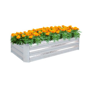 SOGA 120cm Rectangle Galvanised Raised Garden Bed Vegetable Herb Flower Outdoor Planter Box, , , , , ,  - AU DEPOT 1