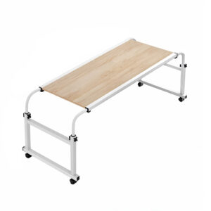 SOGA 120x45cm Wood Cross Bed Movable Desk Table w Adjustable Length Height SideTab31 AU DEPOT - AU DEPOT