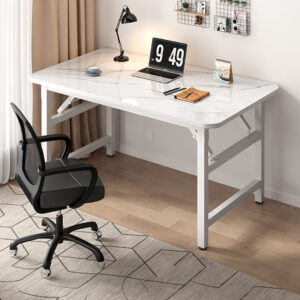 SOGA 120x60 White Foldable Computer Study Table Easy Assembly Desk No Chair, Furniture, Living Room Furniture, Tables, , ,  - AU DEPOT 2