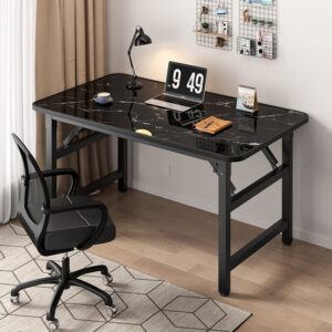 SOGA 120x60cm Black Foldable Computer Study Table Easy Assembly Desk No Chair, Furniture, Living Room Furniture, Tables, , ,  - AU DEPOT 2