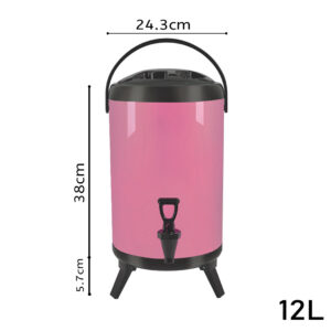 SOGA 12L Stainless Steel Insulated Milk Tea Barrel Hot and Cold Beverage Dispenser Container with Faucet Pink, Home & Living, Kitchen & Dining, Barware, Spirit Dispensers, ,  - AU DEPOT 2