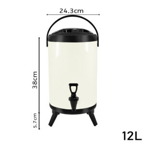 SOGA 12L Stainless Steel Insulated Milk Tea Barrel Hot and Cold Beverage Dispenser Container with Faucet White, Home & Living, Kitchen & Dining, Barware, Spirit Dispensers, ,  - AU DEPOT 2