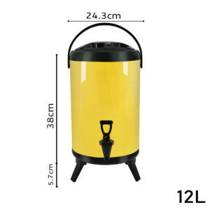 SOGA 12L Stainless Steel Insulated Milk Tea Barrel Hot and Cold Beverage Dispenser Container with Faucet Yellow, Home & Living, Kitchen & Dining, Barware, Spirit Dispensers, ,  - AU DEPOT 2