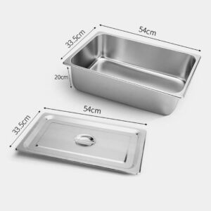 SOGA 12X Gastronorm GN Pan Full Size 1/1 GN Pan 20cm Deep Stainless Steel Tray With Lid, Home & Living, Kitchen & Dining, Bakeware, Baking Trays, ,  - AU DEPOT 2