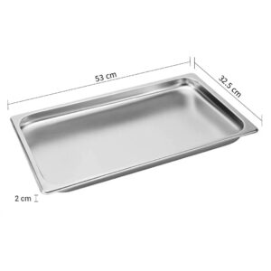 SOGA 12X Gastronorm GN Pan Full Size 1/1 GN Pan 2cm Deep Stainless Steel Tray, Home & Living, Kitchen & Dining, Bakeware, Baking Trays, ,  - AU DEPOT 2